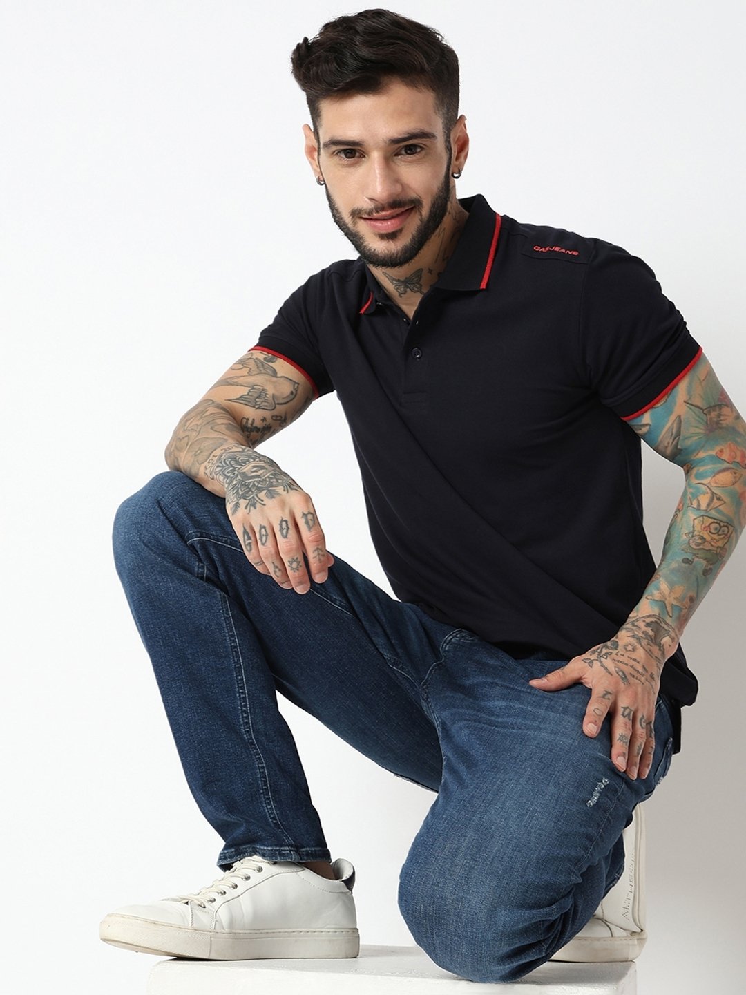 Regular Fit Half Sleeve Solid Polo T-Shirt