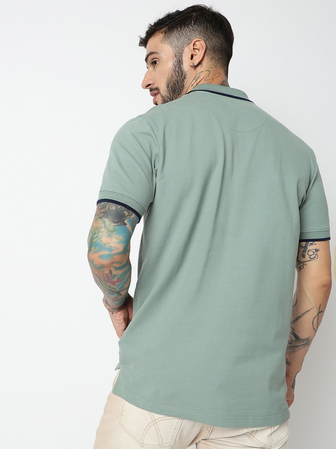 Regular Fit Half Sleeve Solid Polo T-Shirt