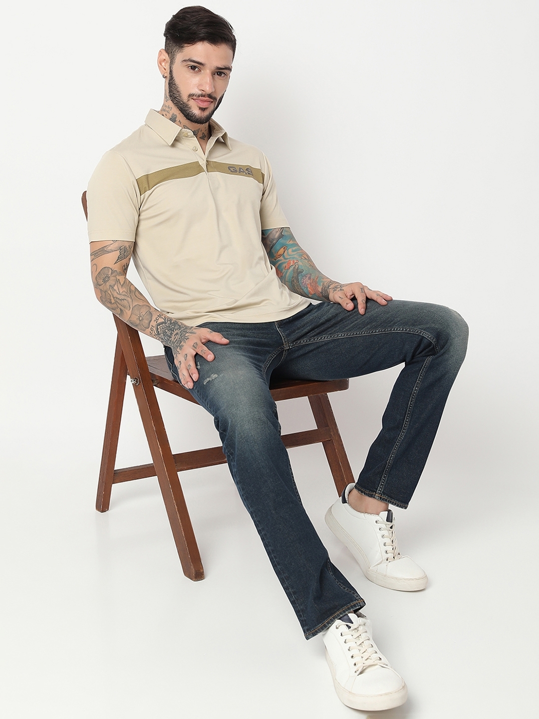 Regular Fit Half Sleeve Solid Tencil Lycra Polo T-Shirt