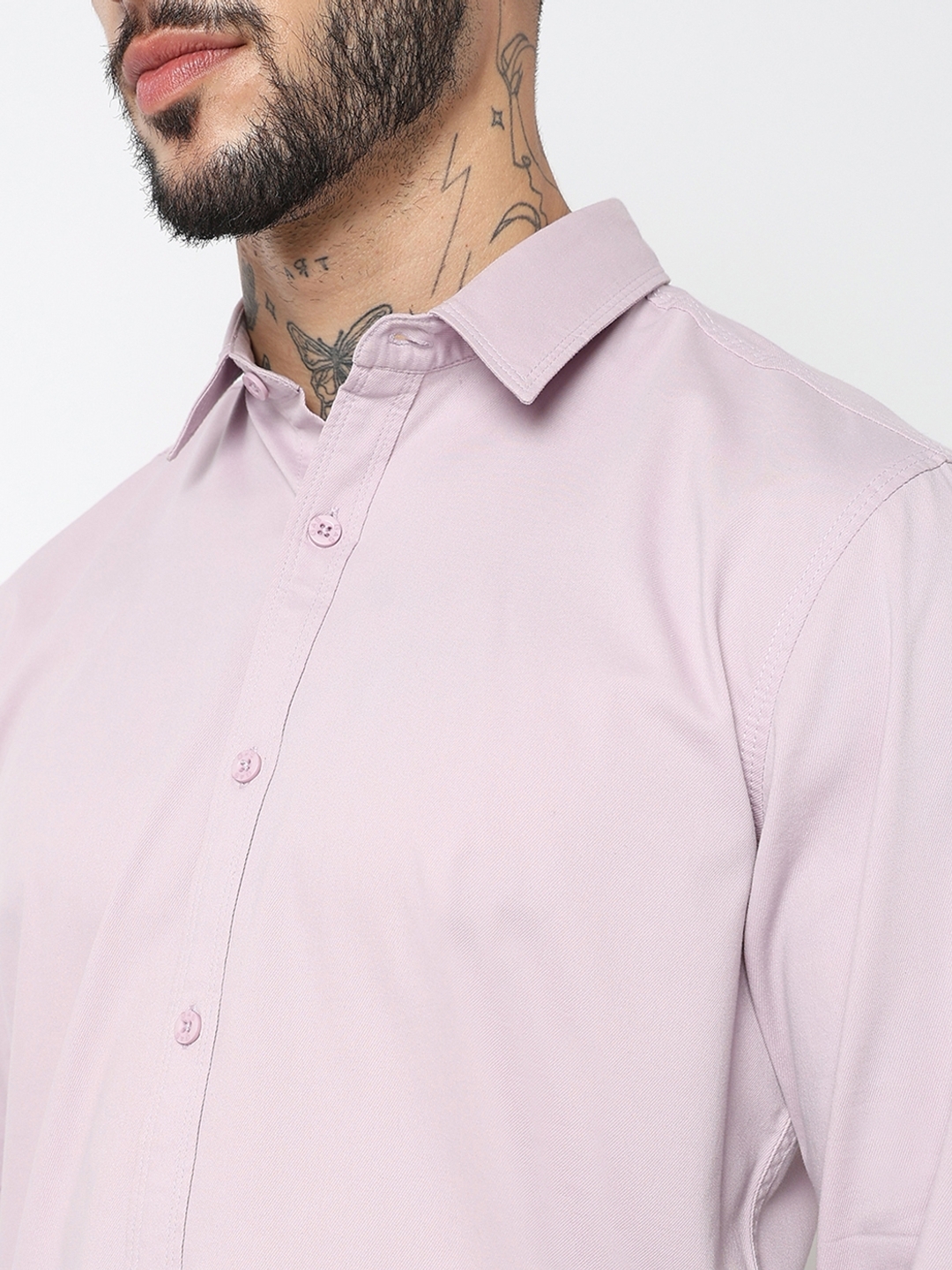 Relaxed Fit Full Sleeve Solid Twill Shirts