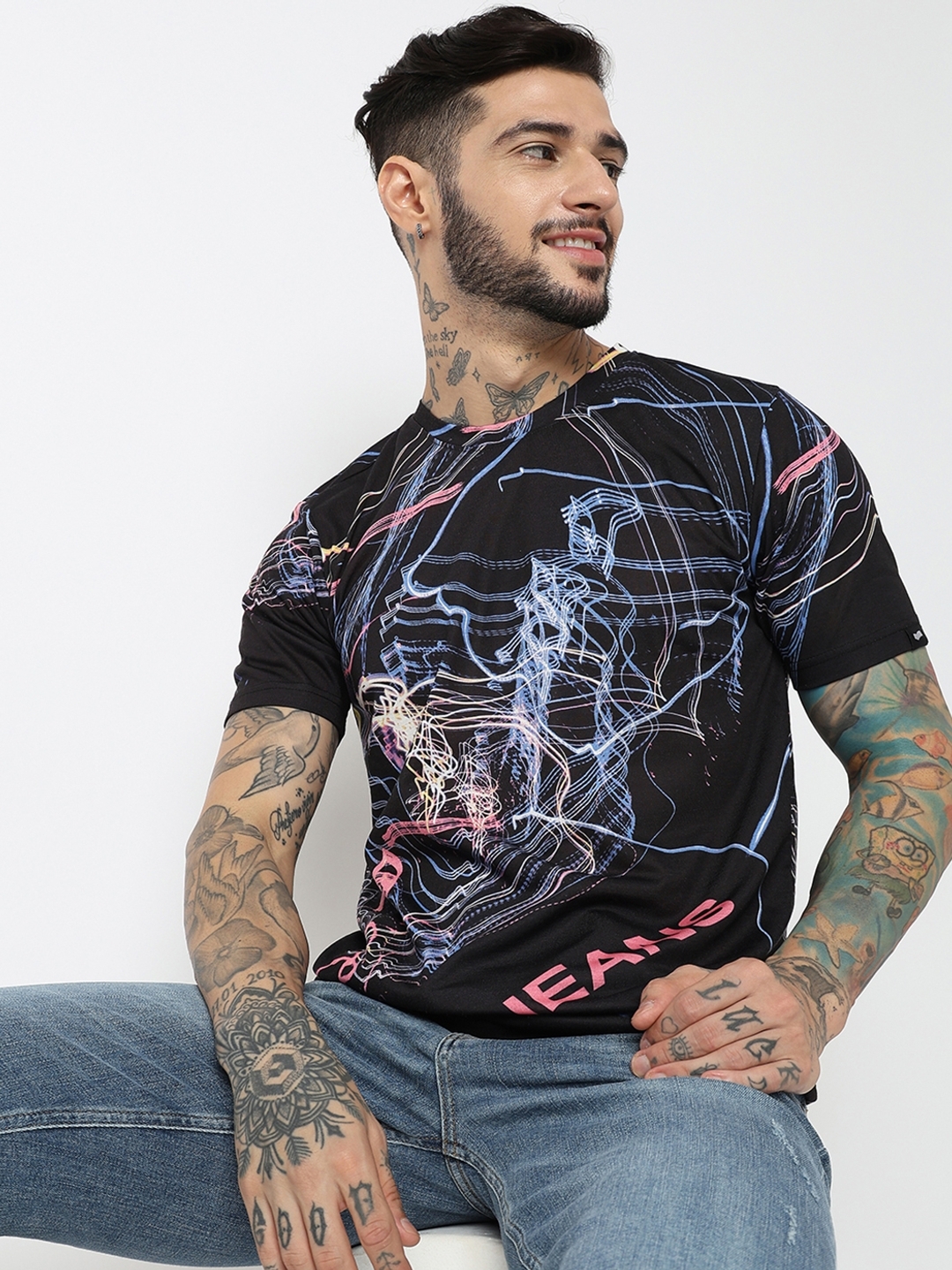 Relaxed Fit Half Sleeve Printed T-Shirt