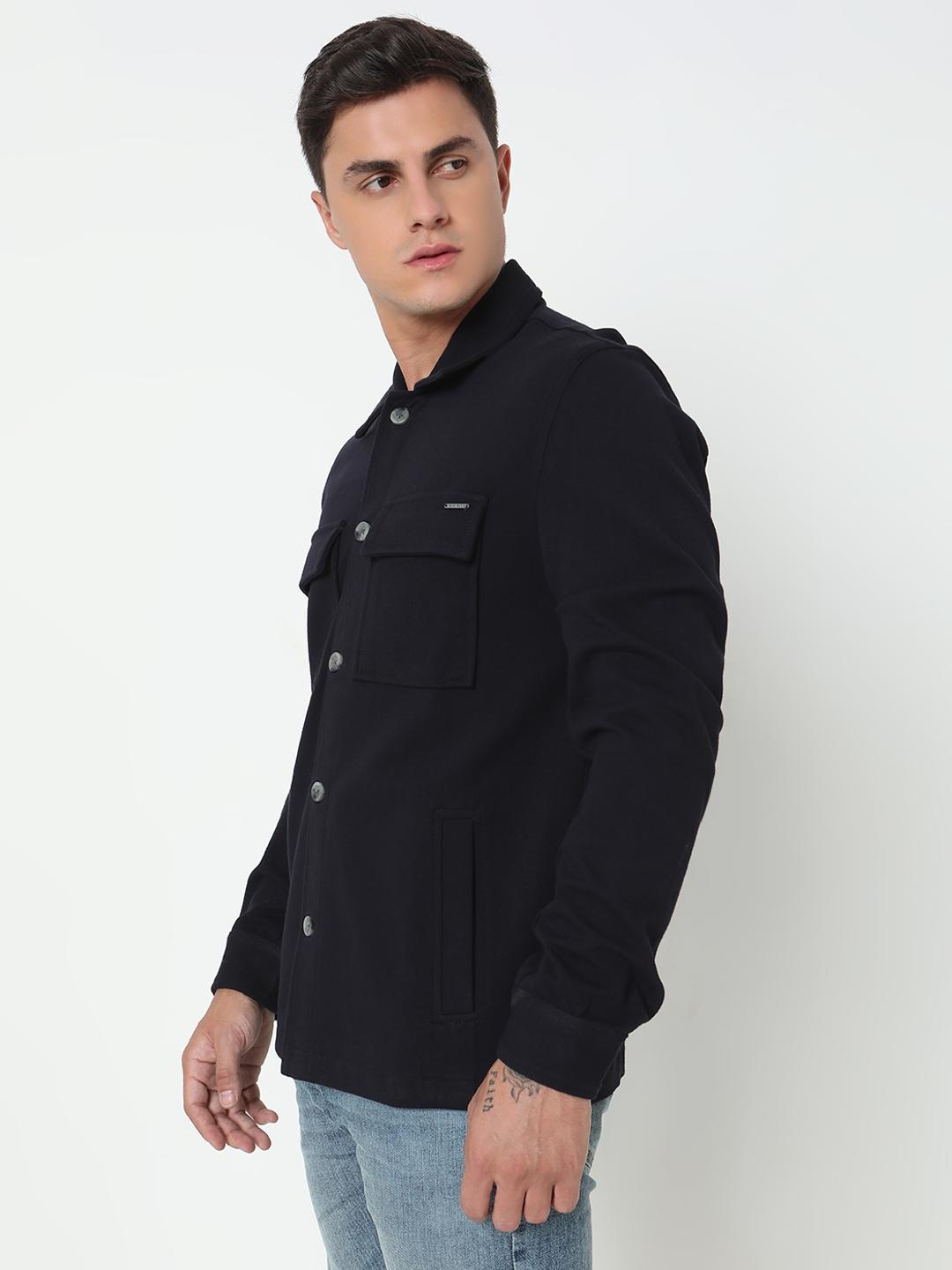 Regular Fit Full Sleeve Solid Jacket with Lapel Collar