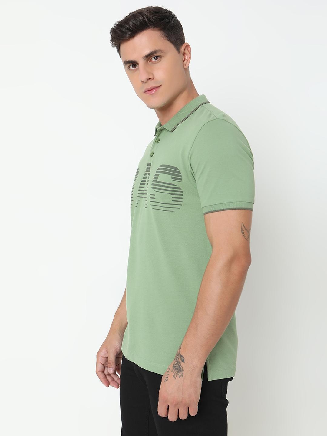 Regular Fit Printed Polo T-Shirt with Short Sleeve