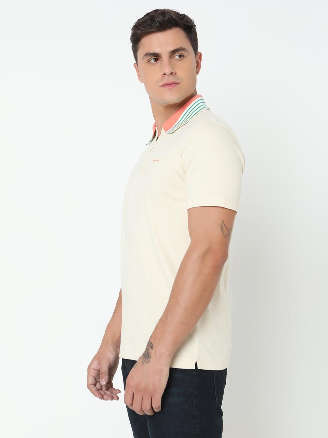 Regular Fit Solid Polo T-Shirt with Short Sleeve