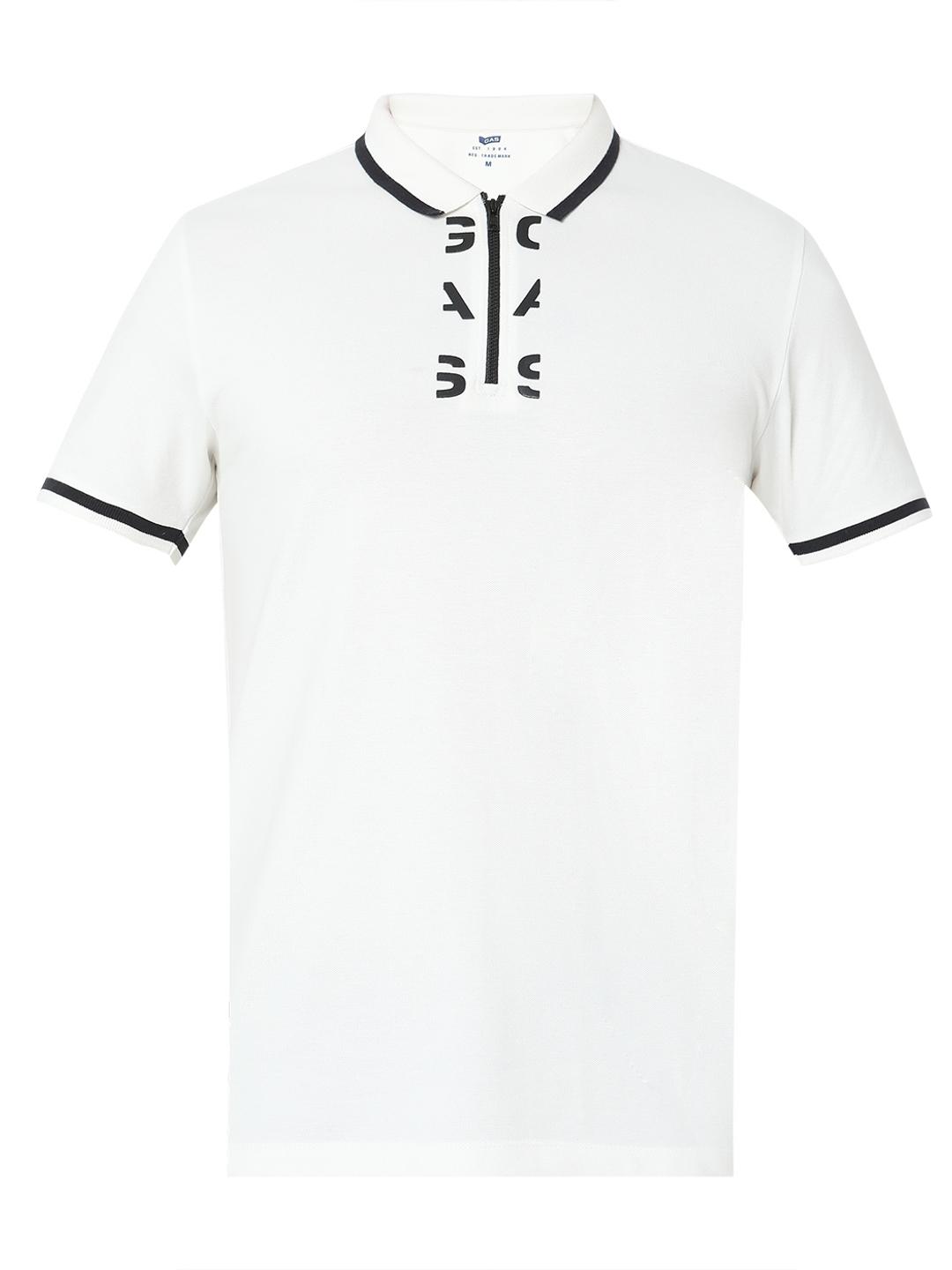 Regular Fit Placement Print Polo T-Shirt with Short Sleeve