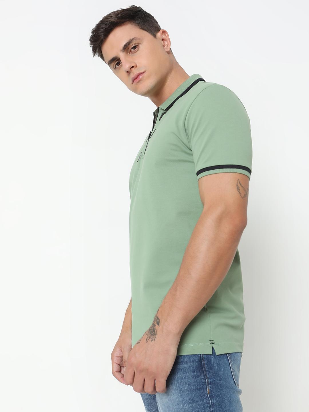 Regular Fit Placement Print Polo T-Shirt with Short Sleeve