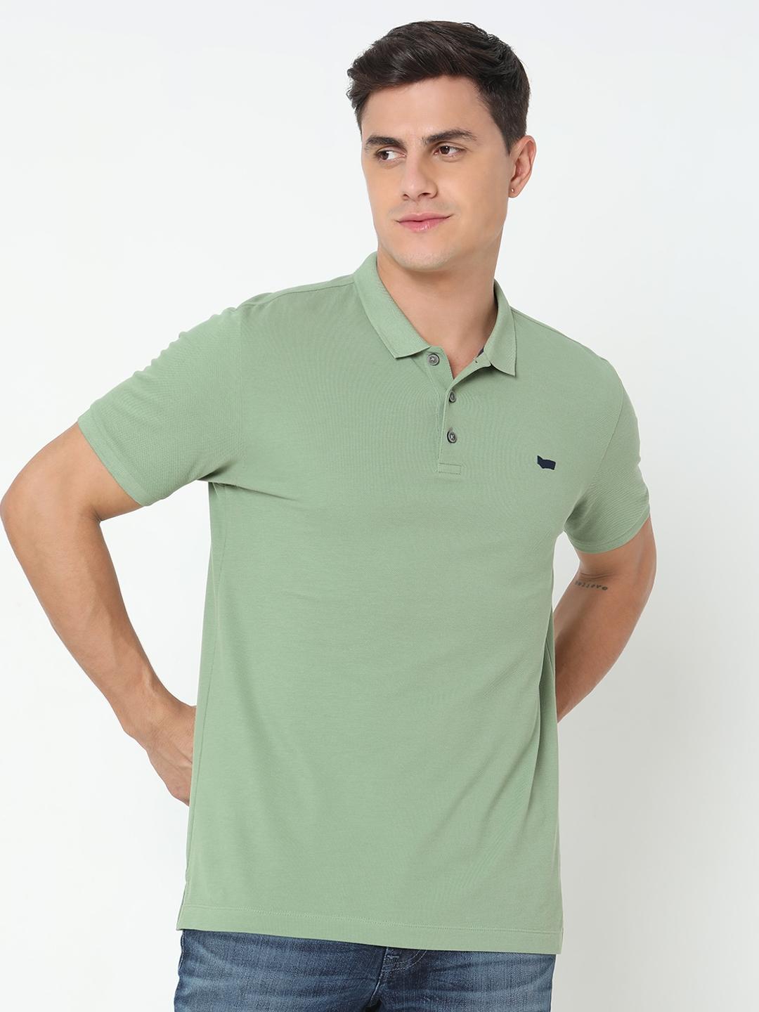 Regular Fit Solid Polo T-Shirt with Short Sleeve