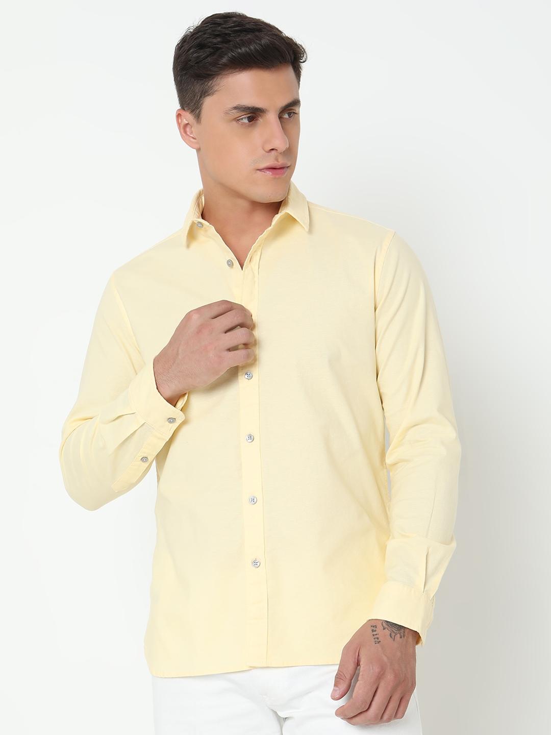 Regular Fit Solid Full Sleeve Shirt with Classic Collar