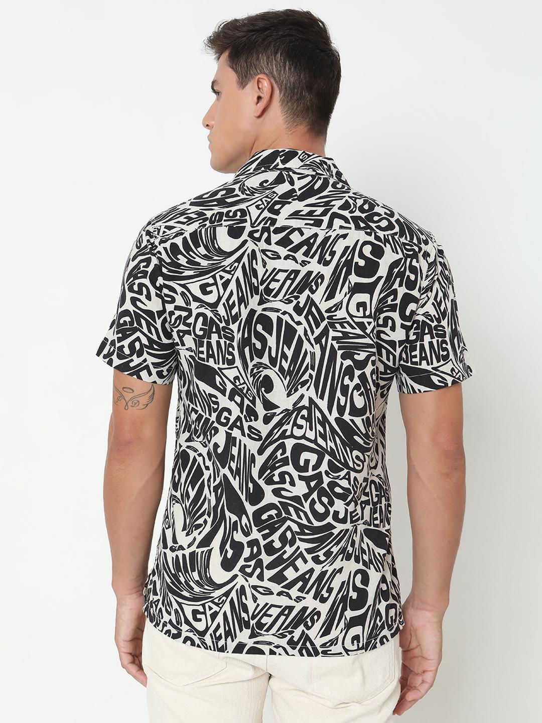 Regular Fit All Over Printed Short Sleeve Shirt with Resort Collar