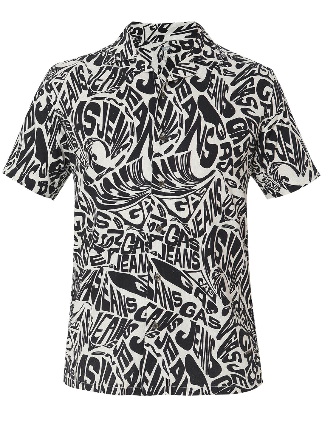 Regular Fit All Over Printed Short Sleeve Shirt with Resort Collar