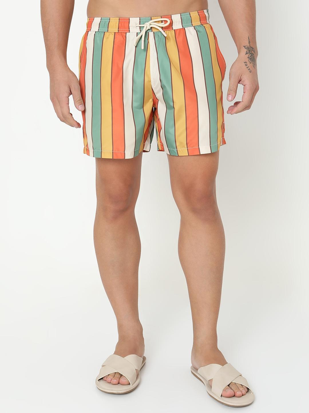 Straight Fit All Over Printed Polyester Shorts