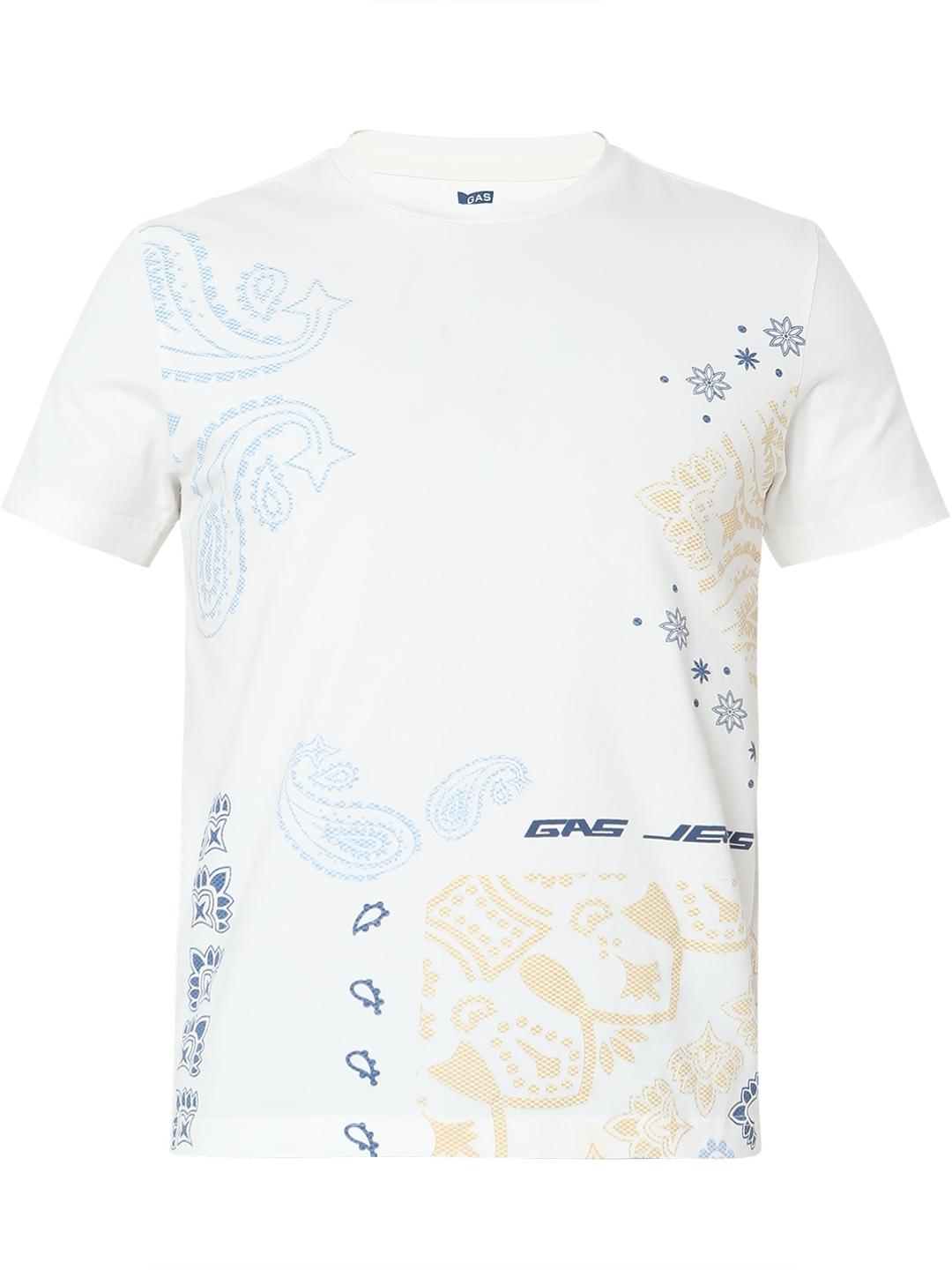 Regular Fit All Over Printed Round Neck T-Shirt with Short Sleeve