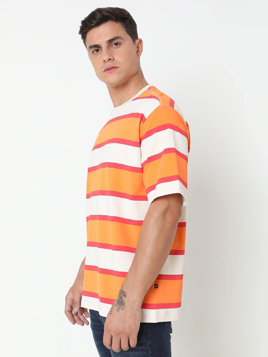 Boxy Fit All Over Printed Round Neck T-Shirt with Short Sleeve