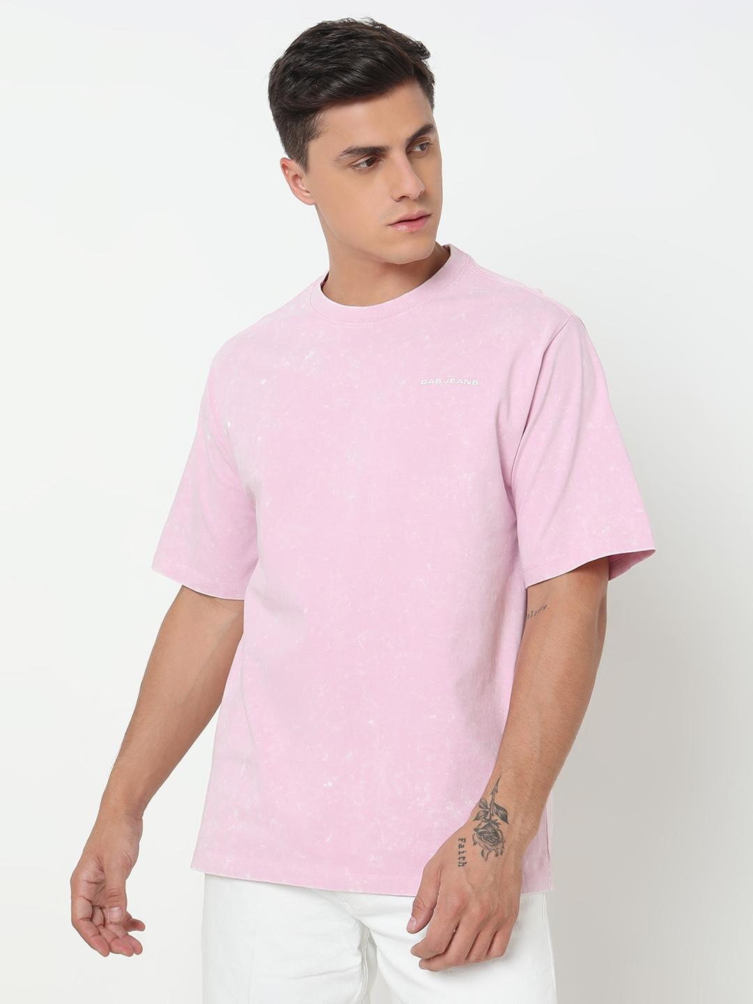 Boxy Fit Printed Round Neck T-Shirt with Short Sleeve