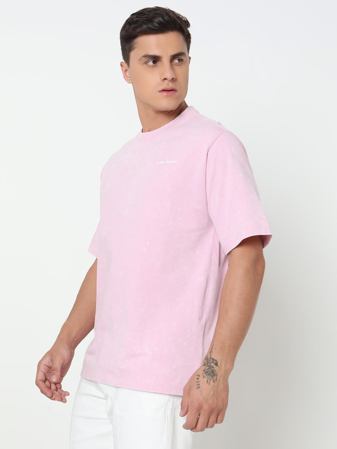 Boxy Fit Printed Round Neck T-Shirt with Short Sleeve