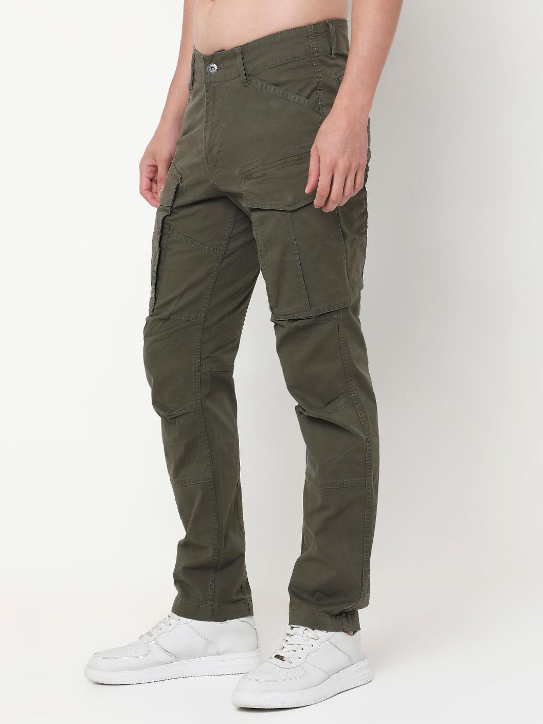 Regular Tapered Fit Solid Cotton Lycra Trousers