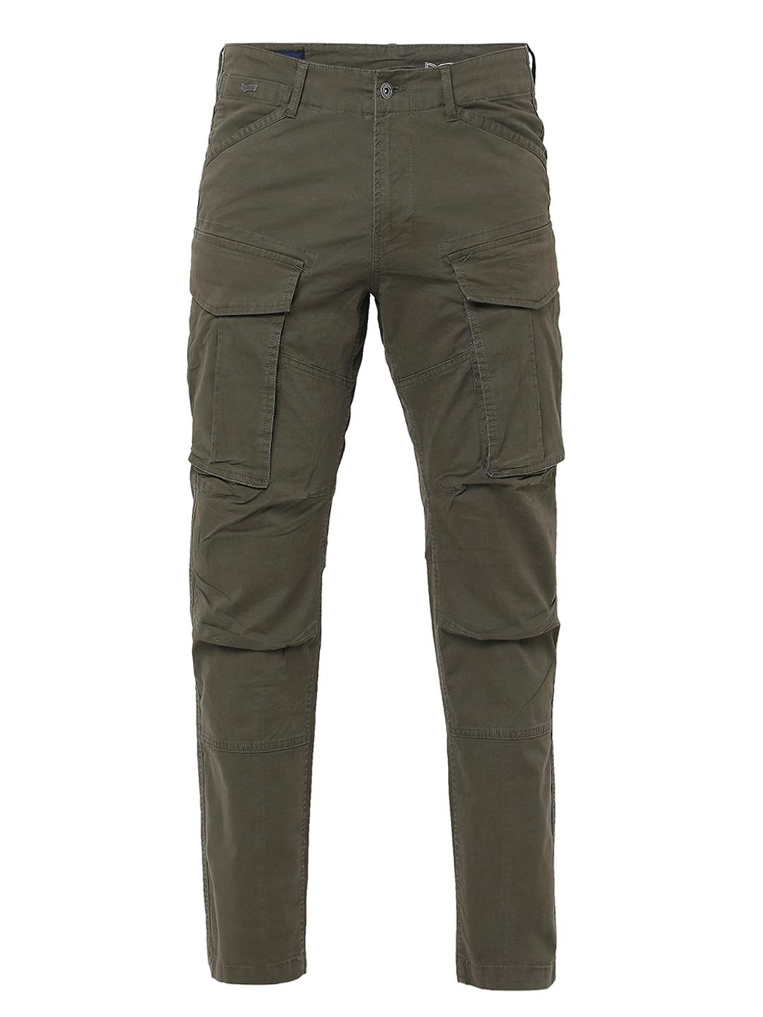 Regular Tapered Fit Solid Cotton Lycra Trousers