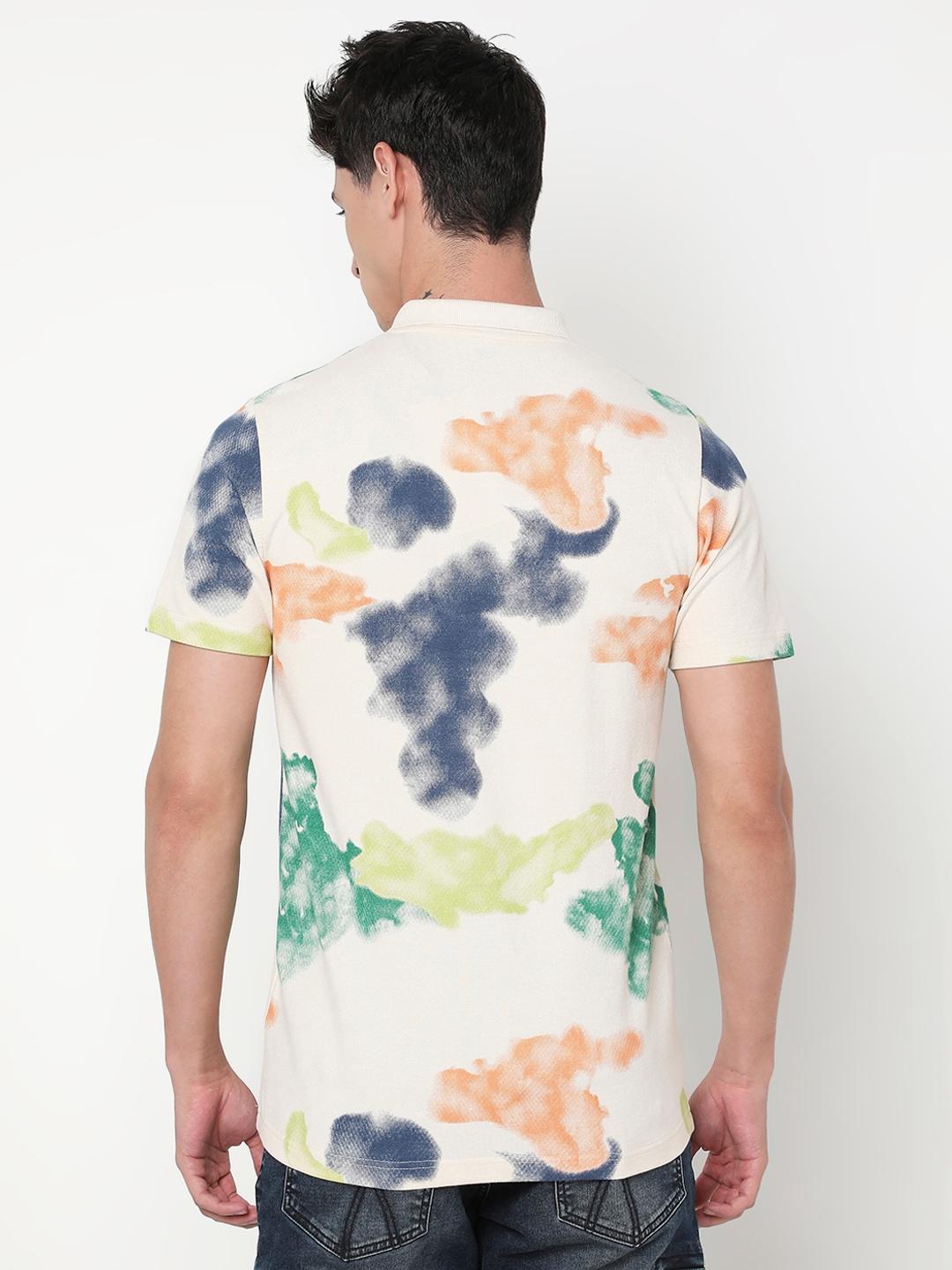 Regular Fit All Over Printed Polo T-Shirt with Short Sleeve