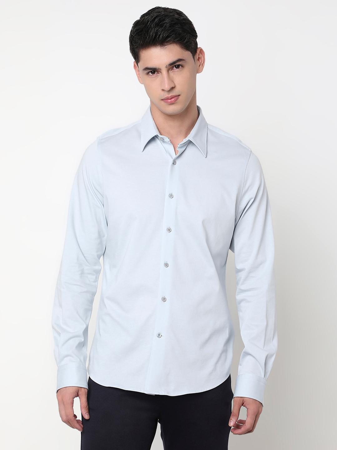 Slim Fit Solid Full Sleeve Shirt with Classic Collar