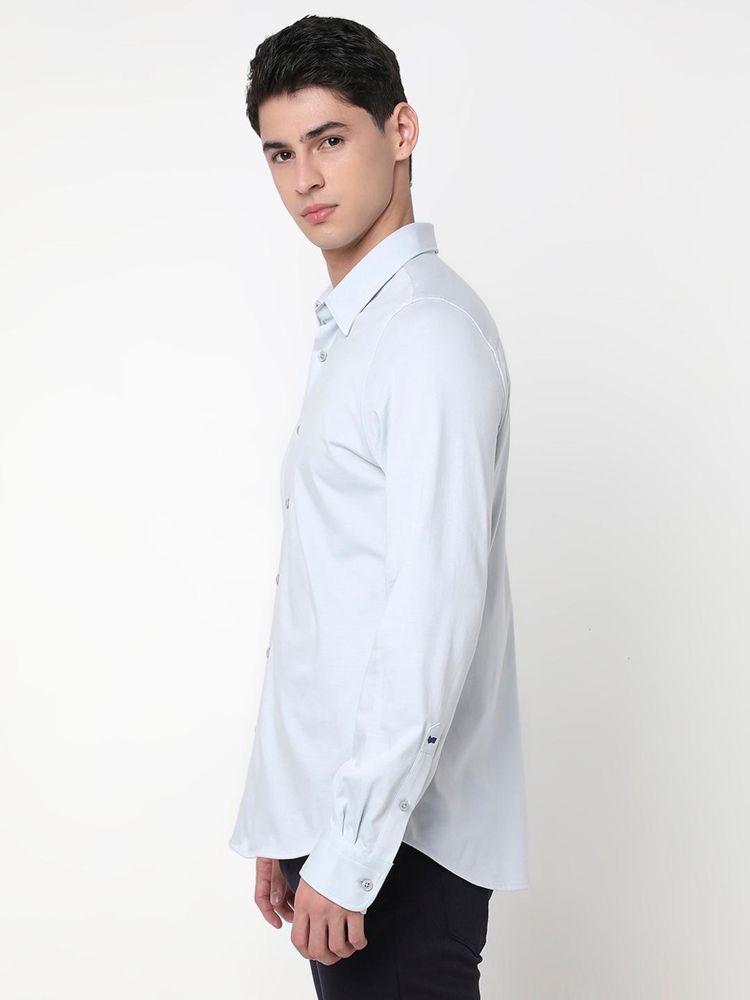 Slim Fit Solid Full Sleeve Shirt with Classic Collar