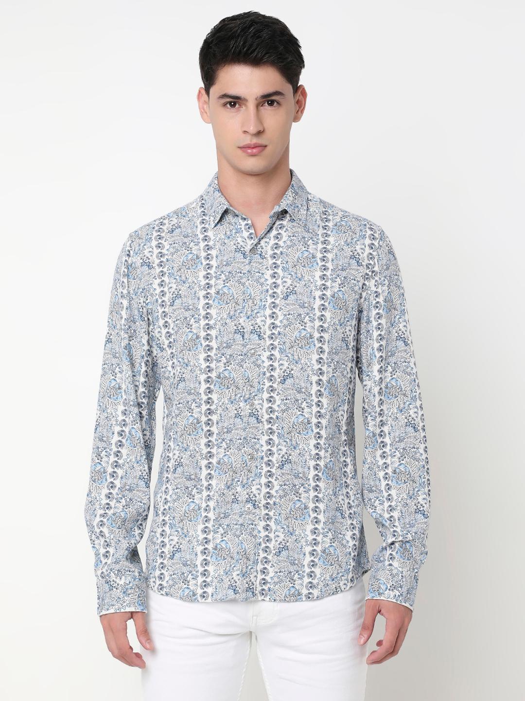 Regular Fit All Over Printed Full Sleeve Shirt with Classic Collar