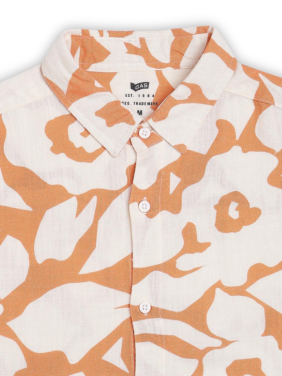 Boxy Fit All Over Printed Short Sleeve Shirt with Classic Collar