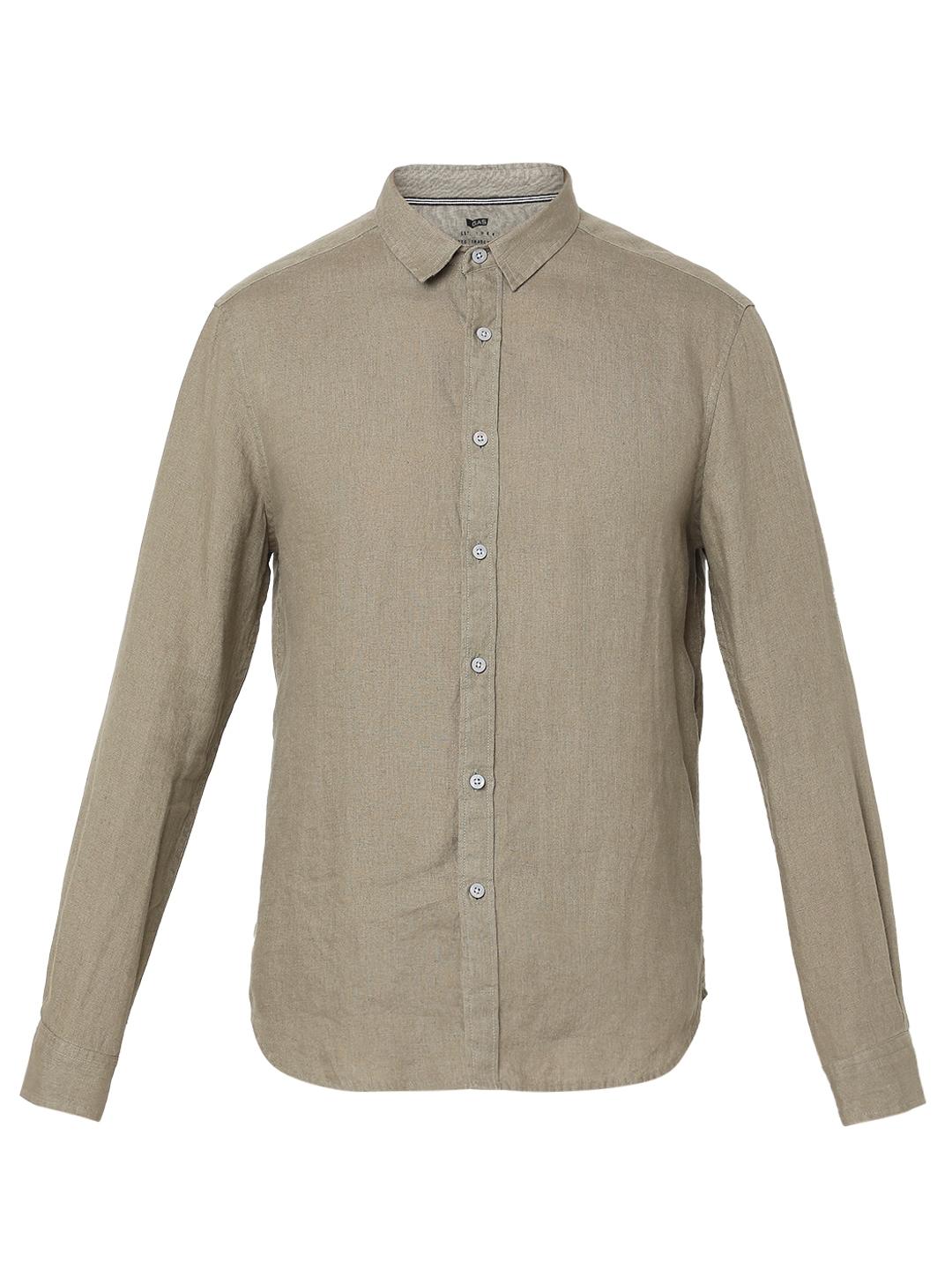 Regular Fit Solid Full Sleeve Shirt with Classic Collar