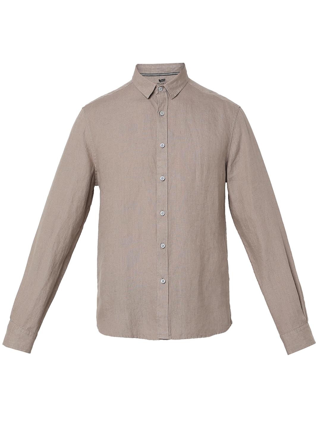 Regular Fit Solid Full Sleeve Shirt with Classic Collar