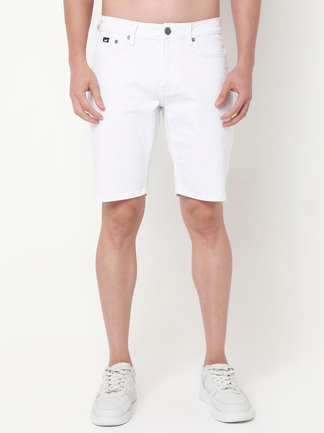 Straight Fit Solid Shorts