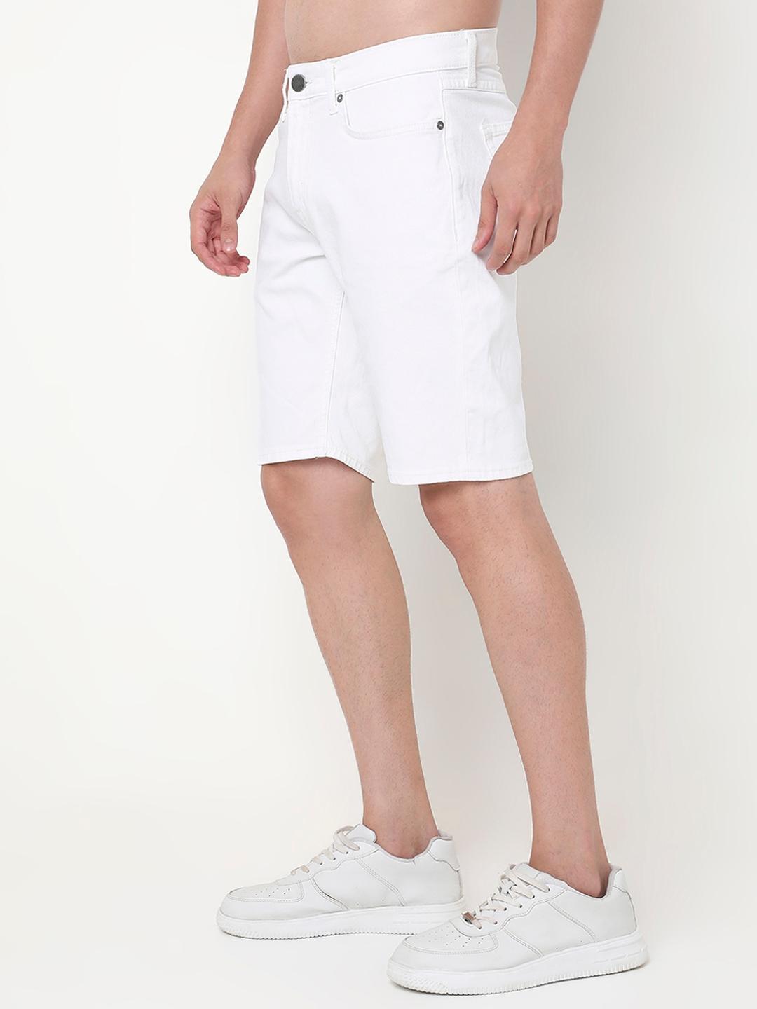 Straight Fit Solid Shorts