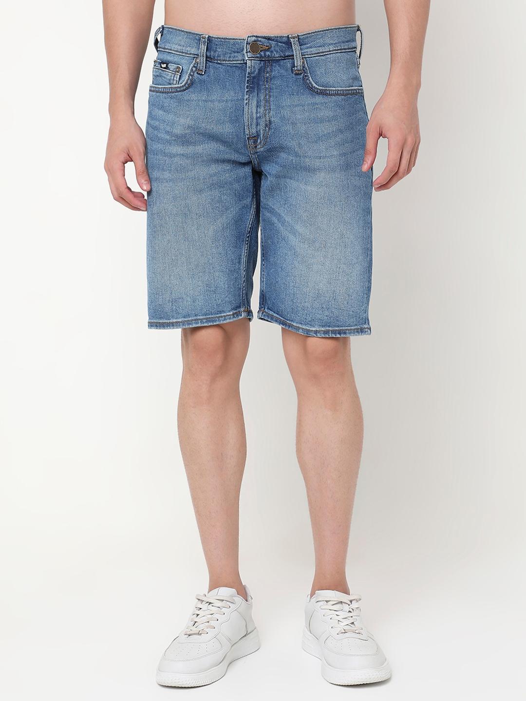 Straight Fit Solid Shorts