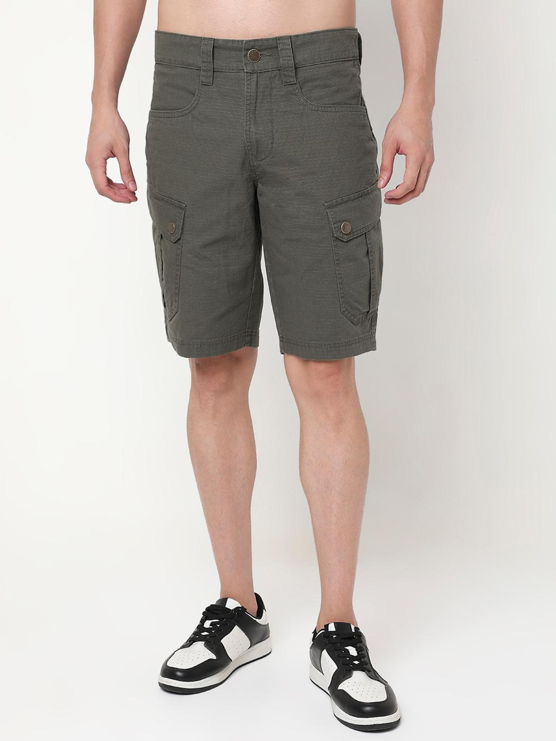 Regular Fit Solid Cotton Shorts