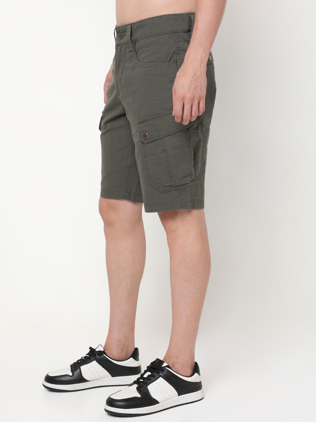 Regular Fit Solid Cotton Shorts