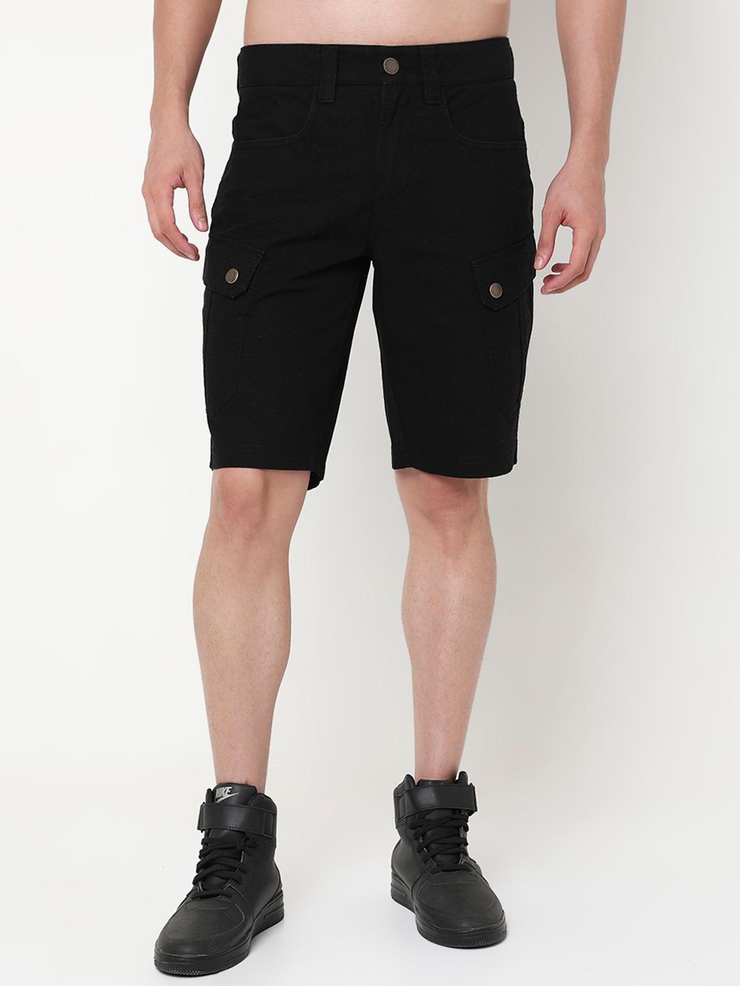 Regular Fit Solid Cotton Shorts