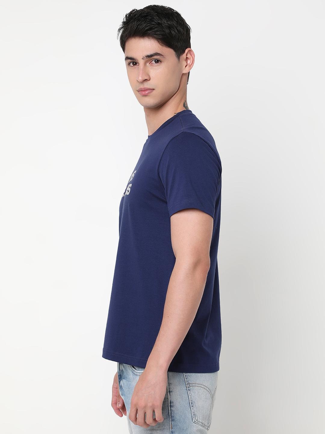 Regular Fit Printed Round Neck T-Shirt with Short Sleeve