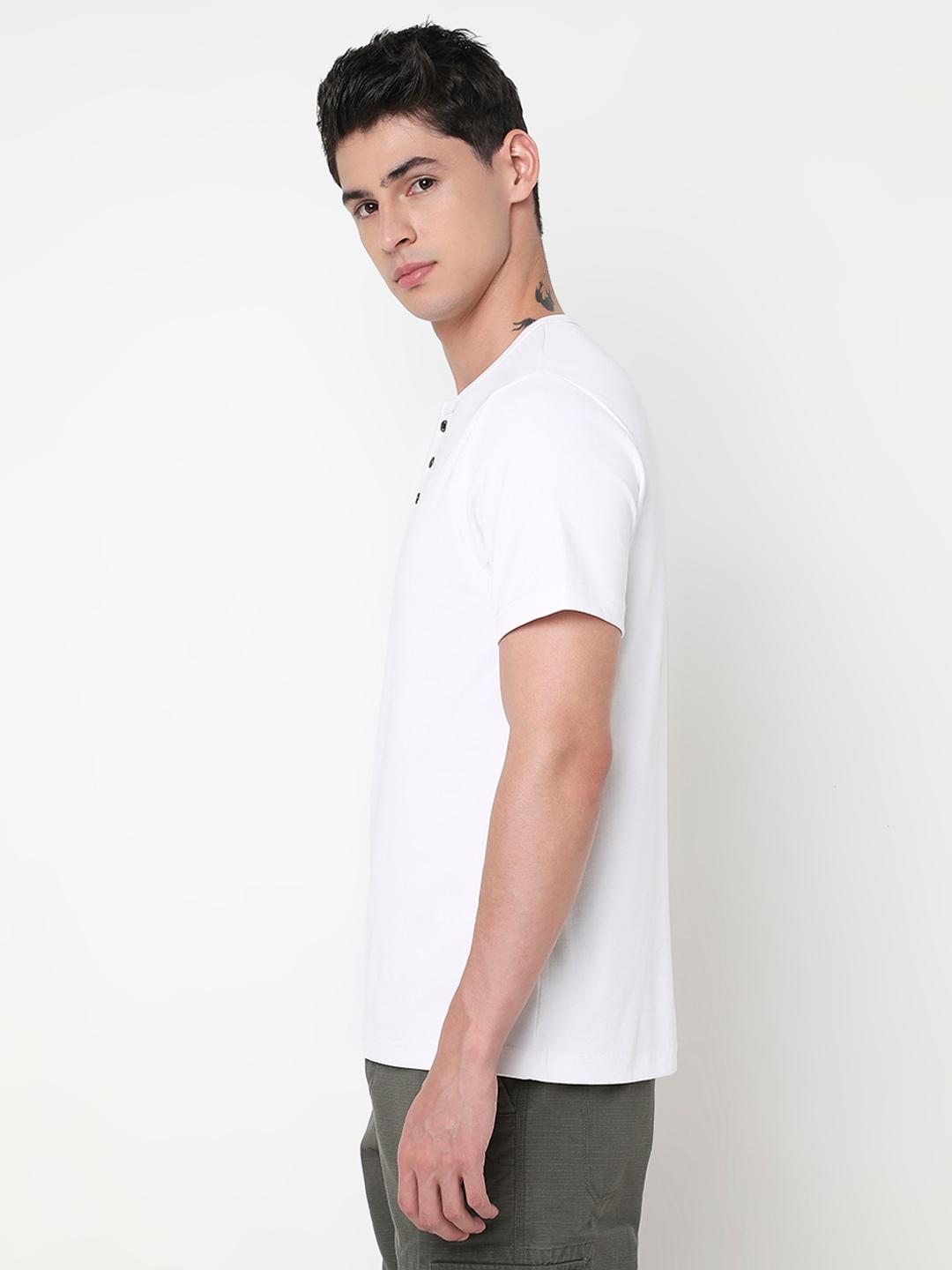 Regular Fit Solid Henley T-Shirt with Short Sleeve