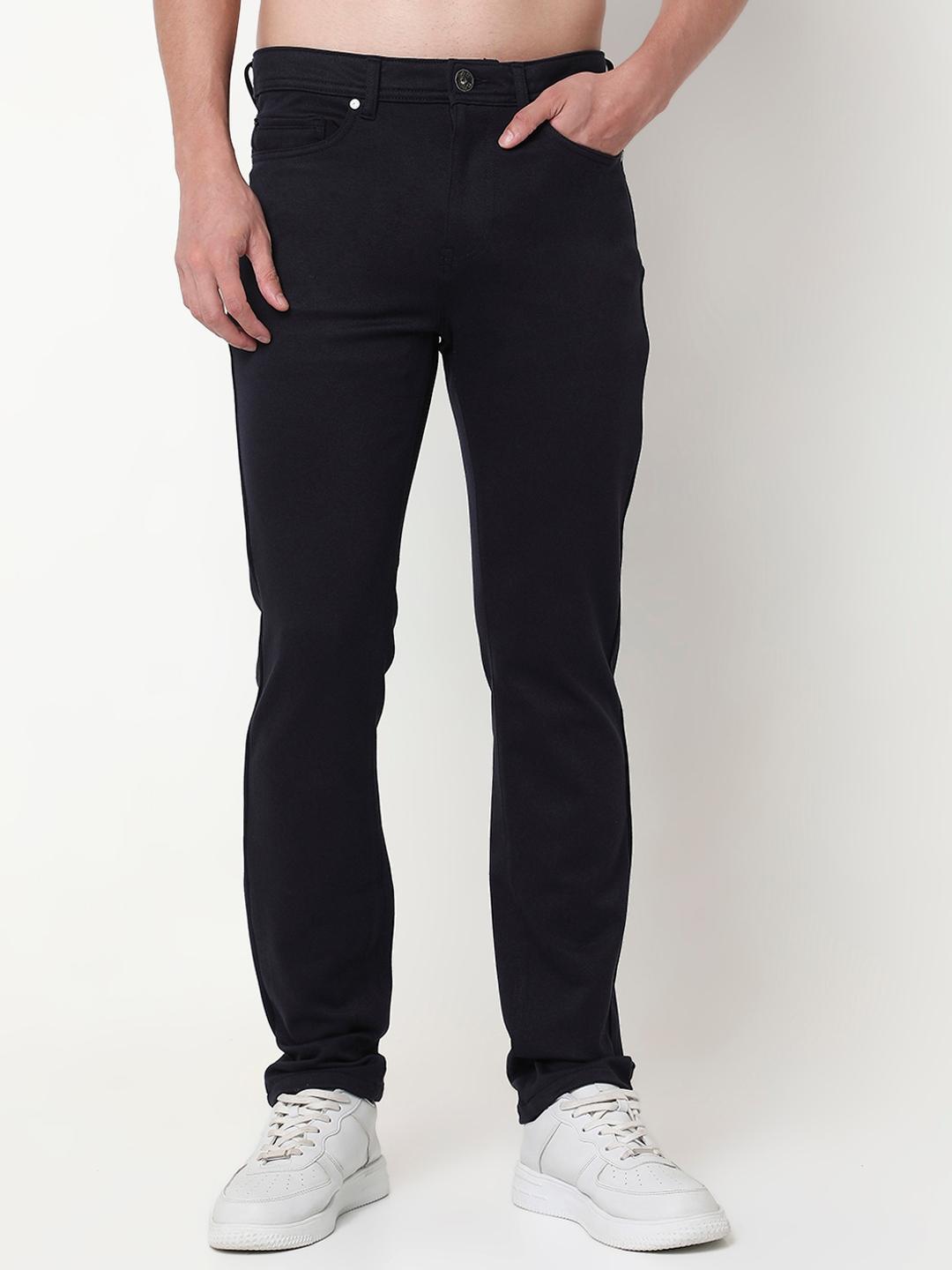 Slim Fit Solid Trousers