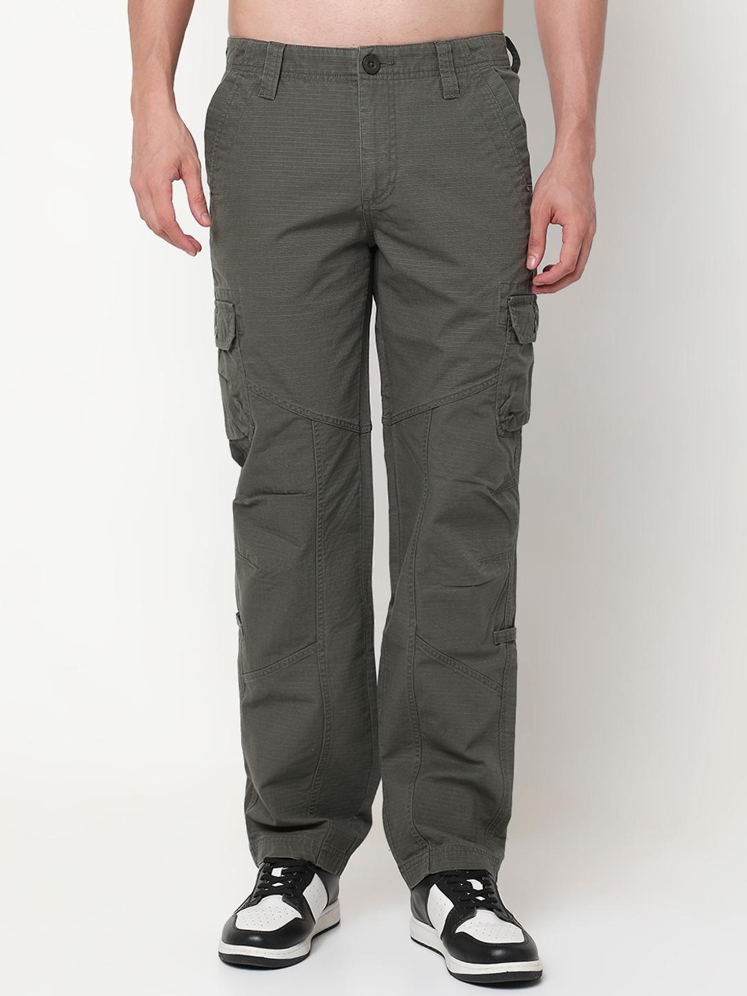 Slim Straight Fit Solid Cotton Trousers