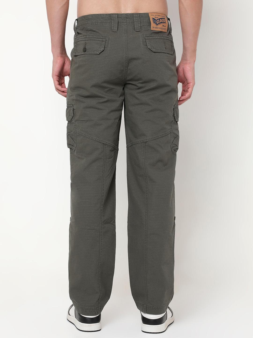 Slim Straight Fit Solid Cotton Trousers