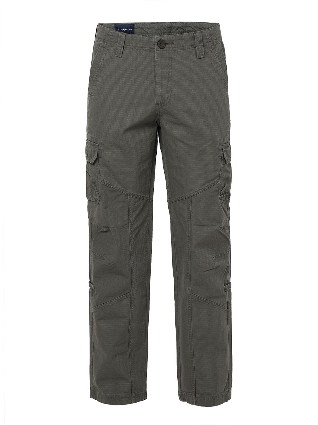 Slim Straight Fit Solid Cotton Trousers