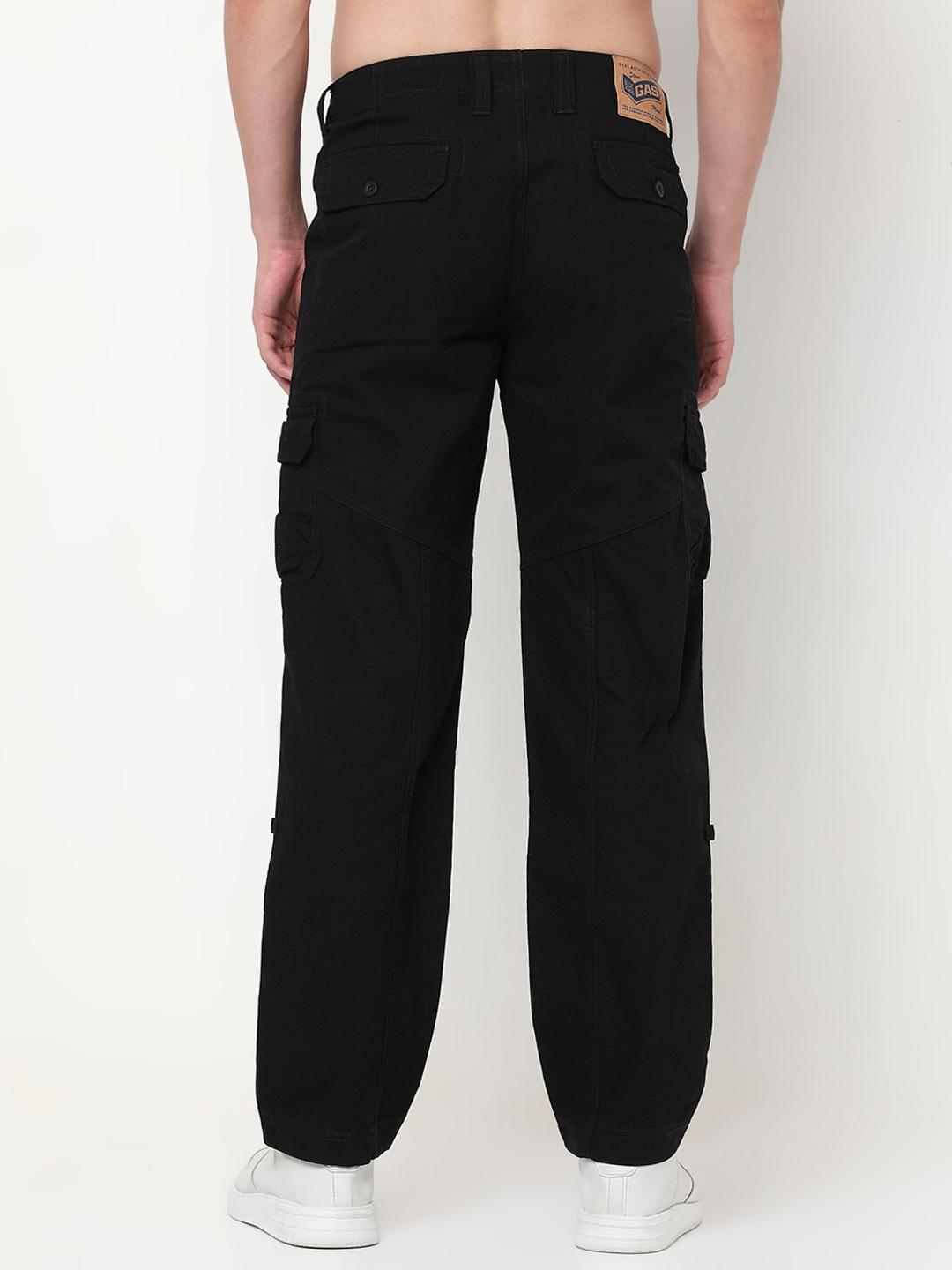 Slim Straight Fit Solid Cotton Trousers