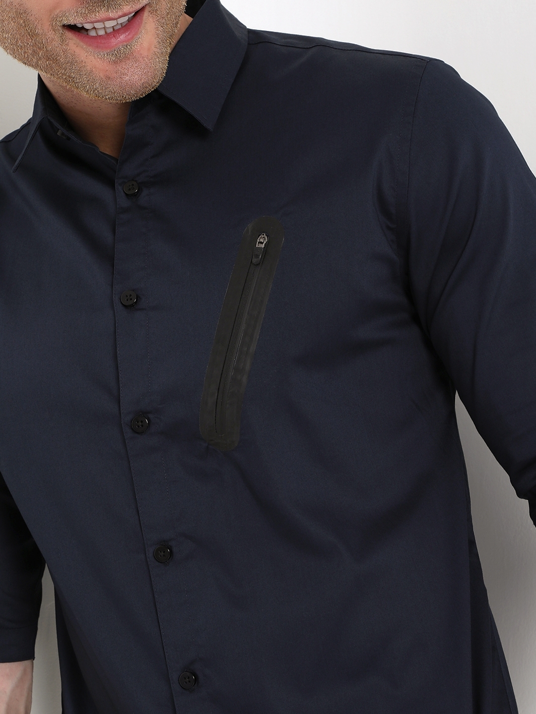 Colin Slim Fit Shirt with Zipped Pocket