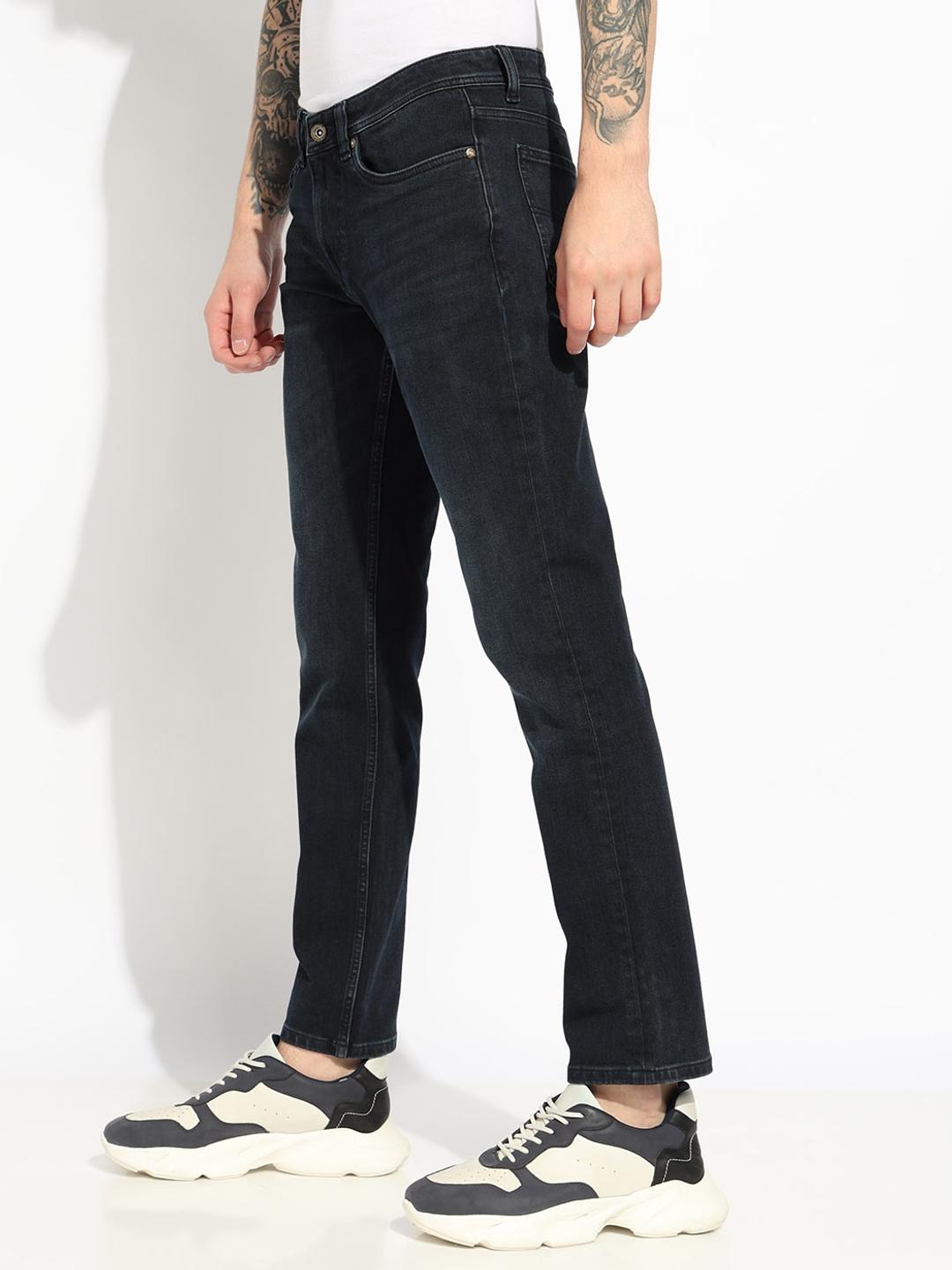 Slim Fit Zippered Fly Mid-Rise Denim