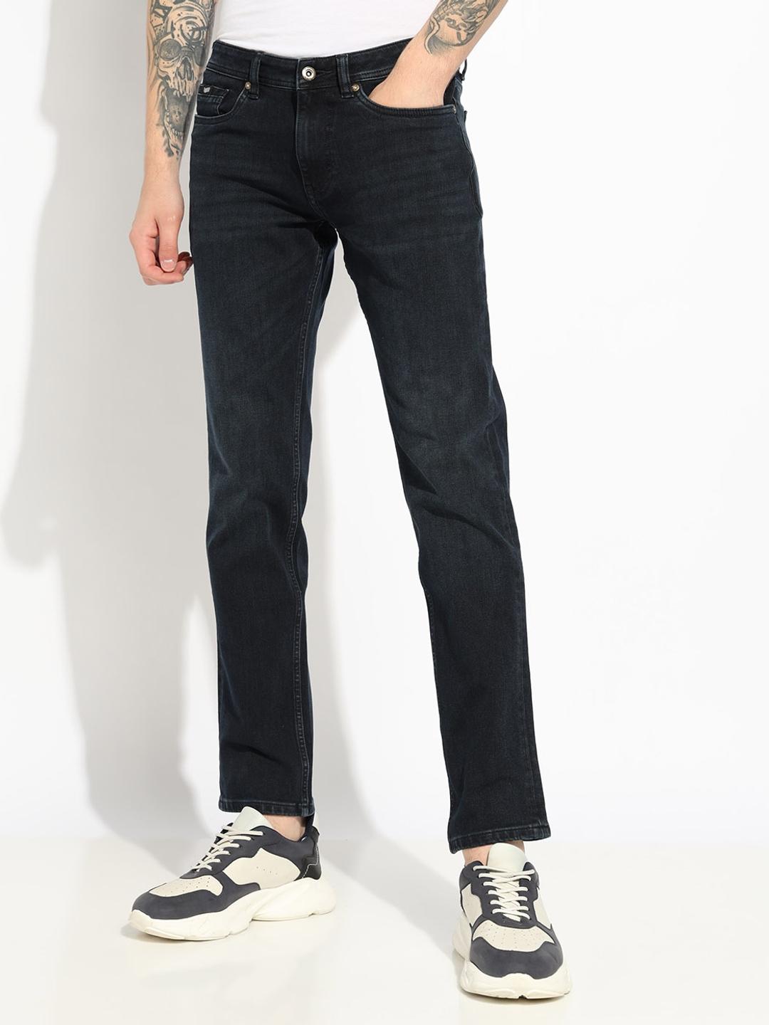 Slim Fit Zippered Fly Mid-Rise Denim