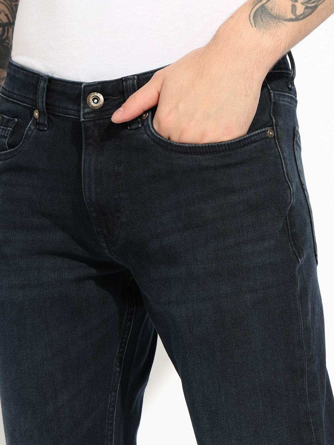 Slim Fit Zippered Fly Mid-Rise Denim