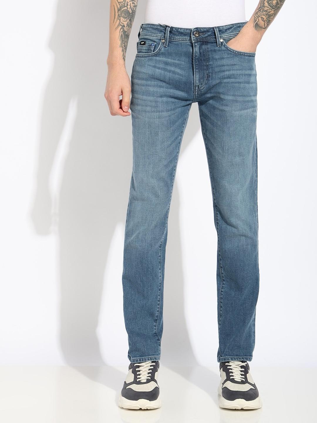 Slim Fit Zippered Fly Mid-Rise Denim