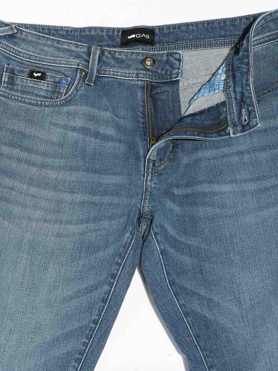 Slim Fit Zippered Fly Mid-Rise Denim