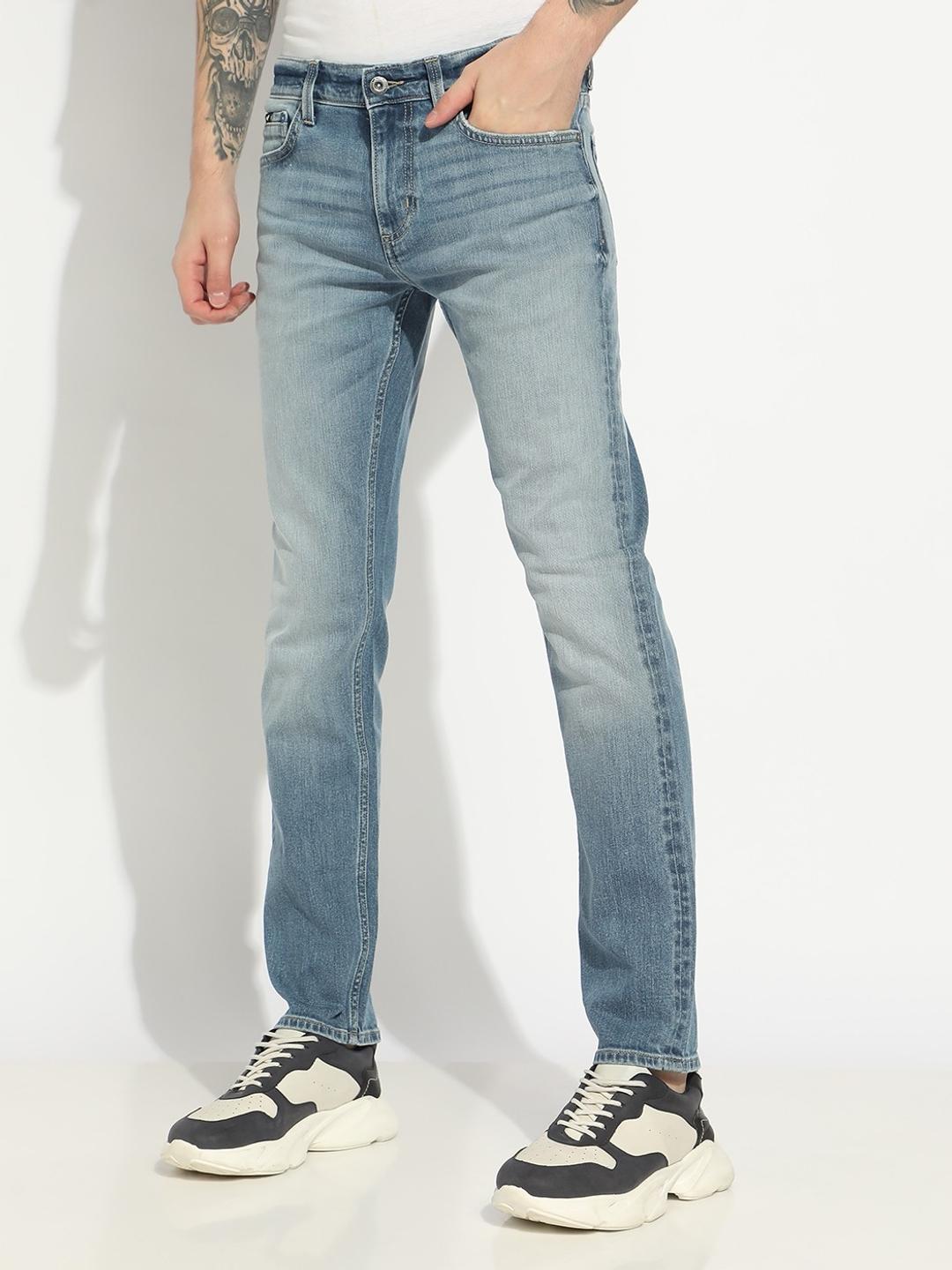 Relaxed Slim Fit Zippered Fly Denim