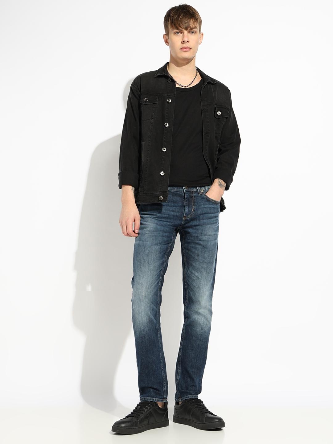 Relaxed Slim Fit Zippered Fly Denim