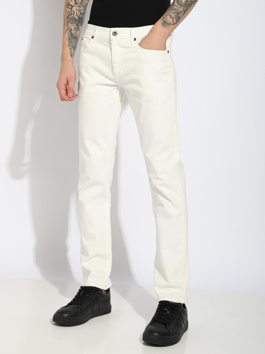 Relaxed Slim Fit Zippered Fly Denim